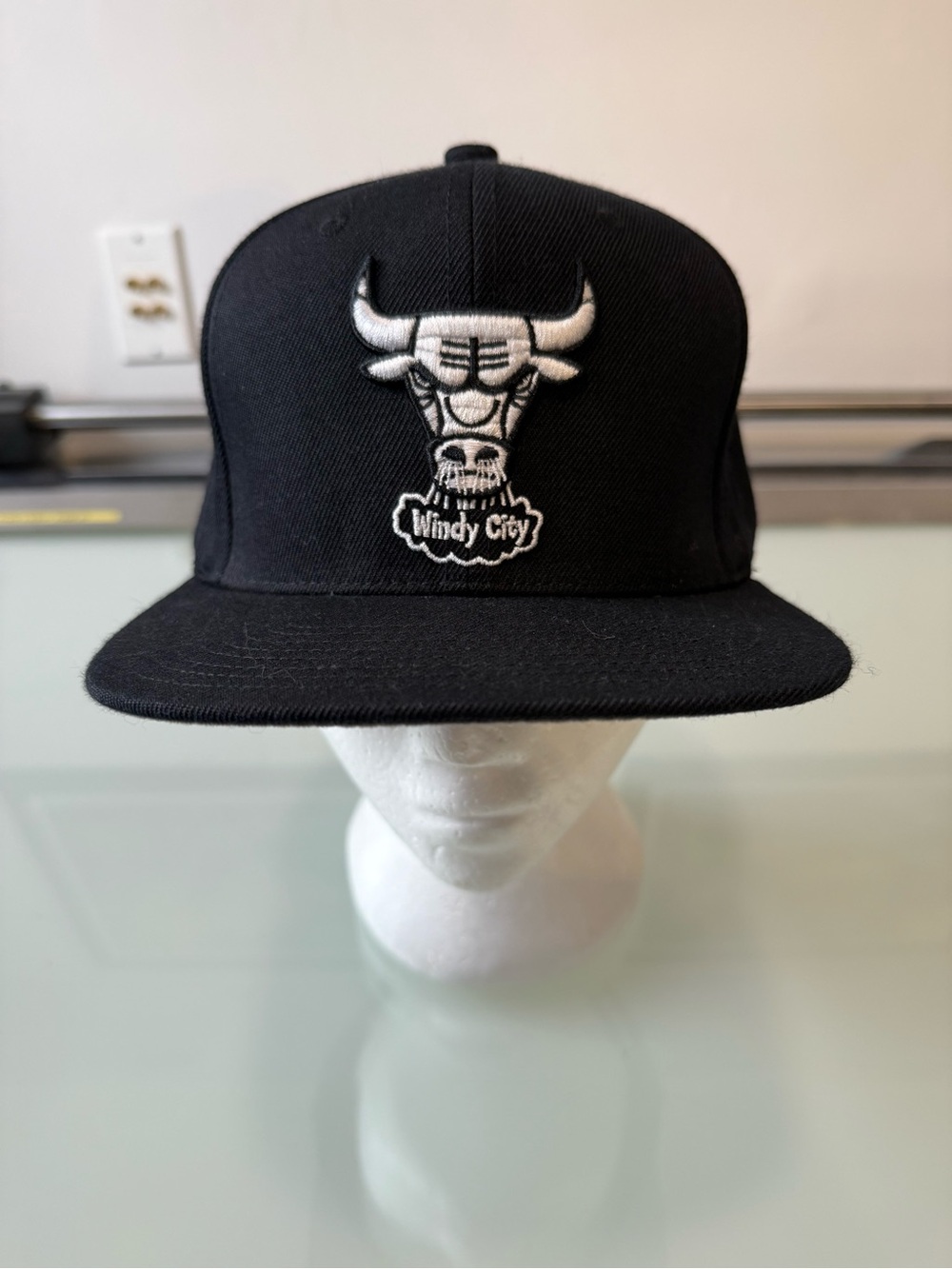 Mitchell & Ness Chicago Bulls Windy City Snapback Hat Black Grey Bottom OS